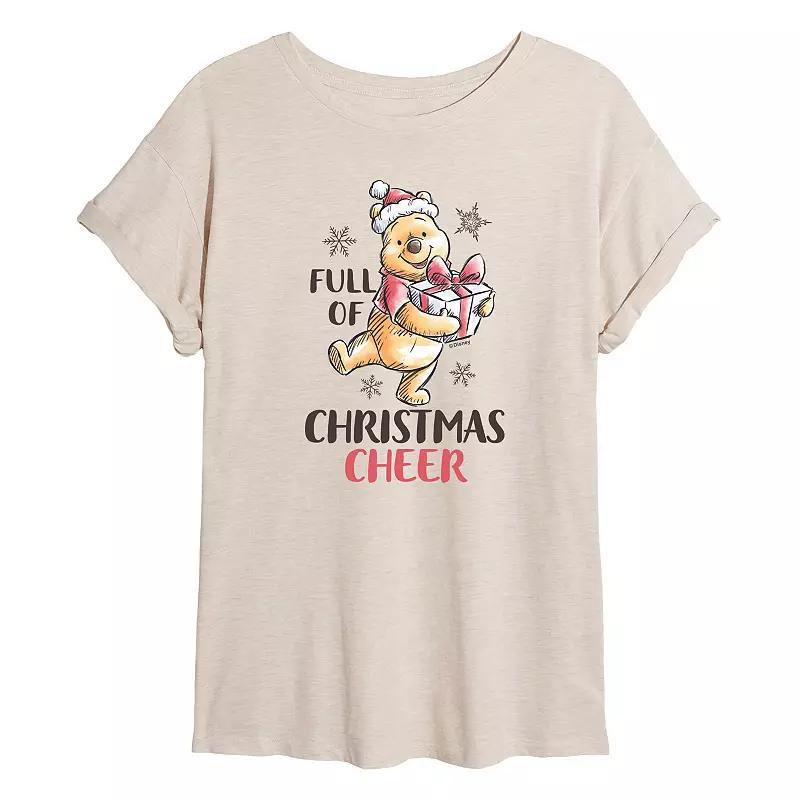 Disneys Winnie The Pooh Womens Full Of Christmas Cheer Tee, Girls Product Image