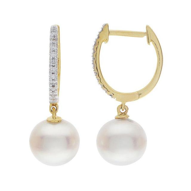 PearLustre by Imperial 14k Gold Freshwater Cultured Pearl & Diamond Accent Drop Earrings, Womens, White Product Image