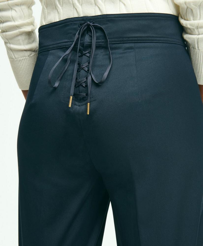 Cotton Twill Wide-Leg Sailor Pants Product Image