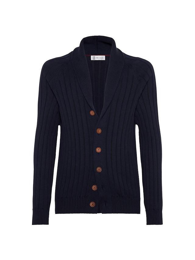 Mens Cotton Rib Knit Cardigan Product Image