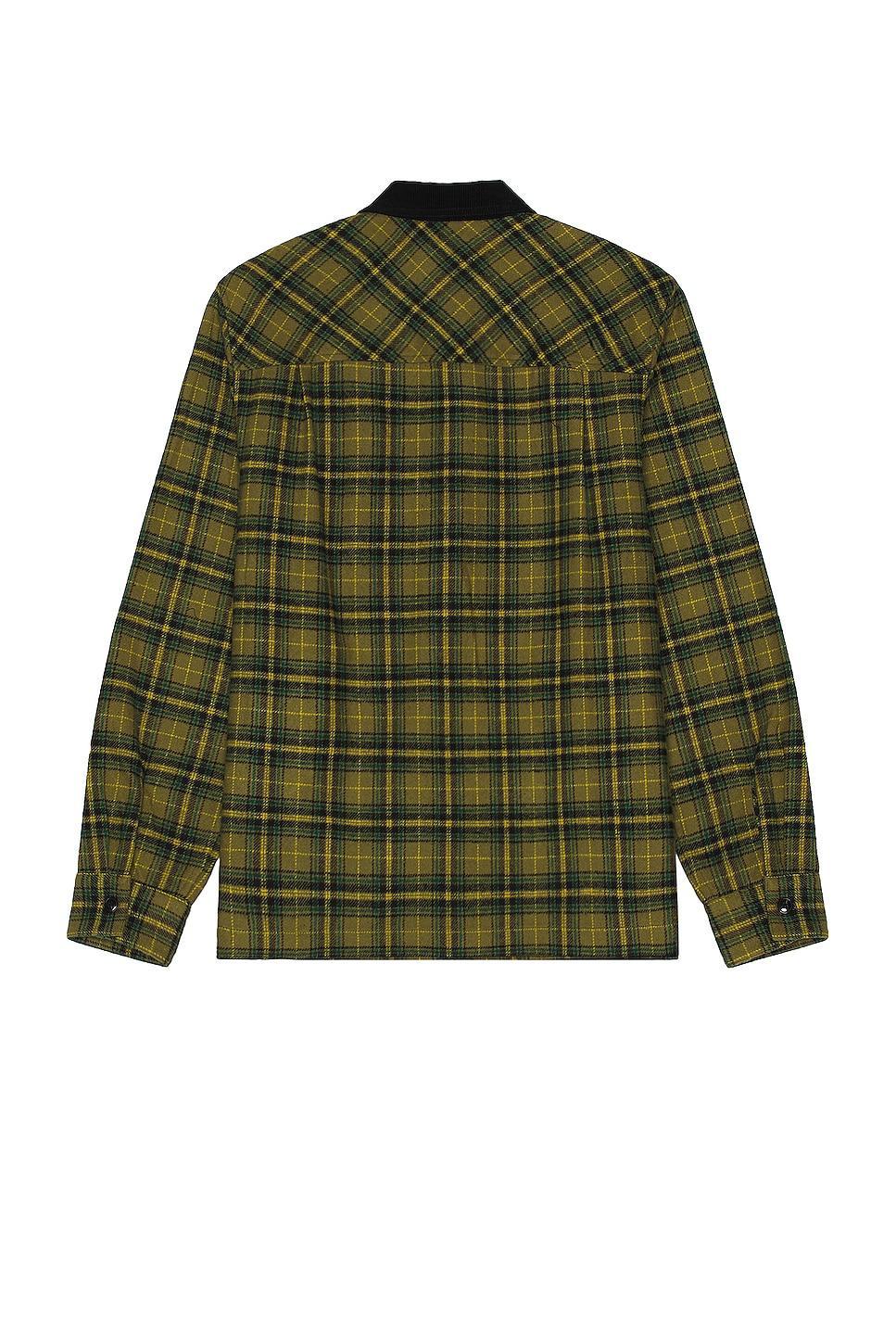 SATURDAYS NYC Ryan Zip Front Flannel Shirt Green. (also in ). Product Image