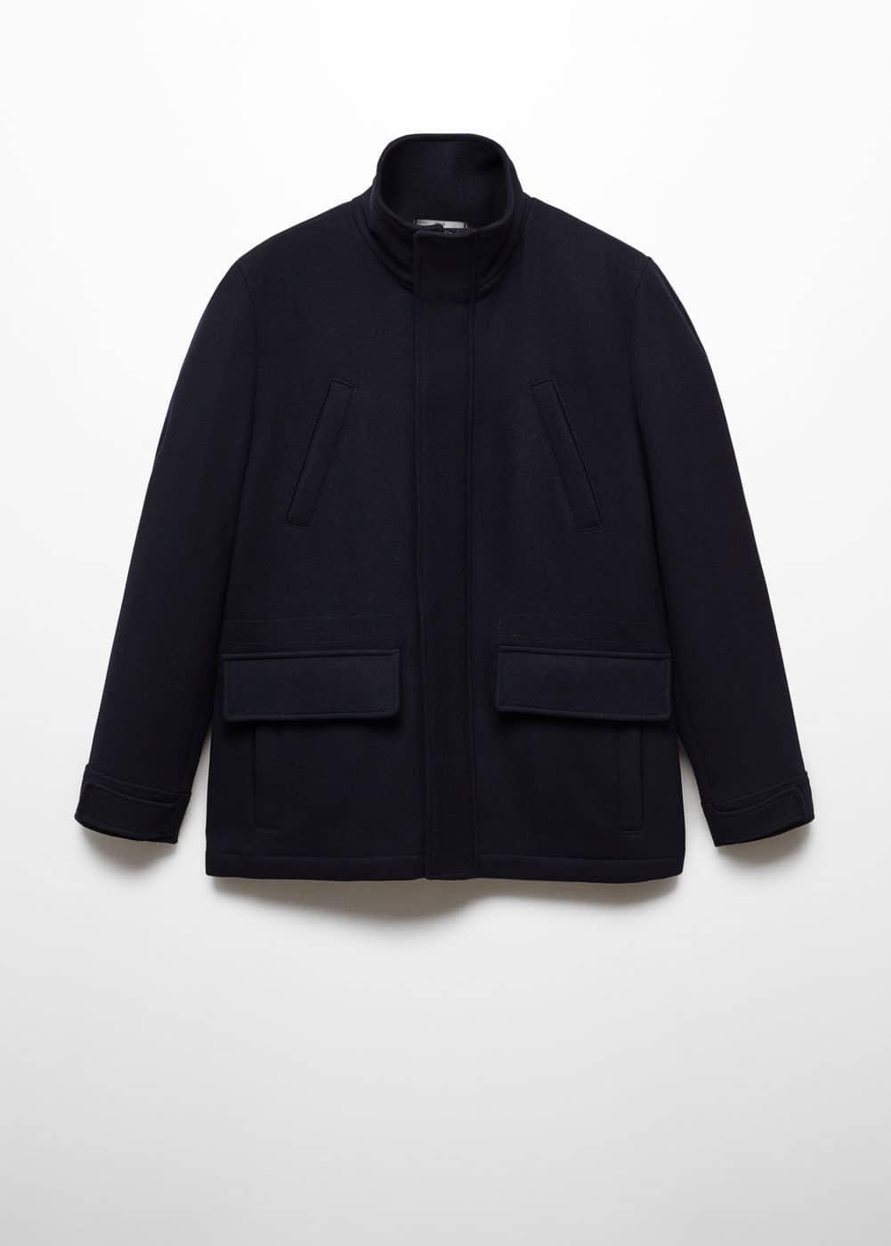 Mango Mens Pockets Detail Short Wool Coat Product Image