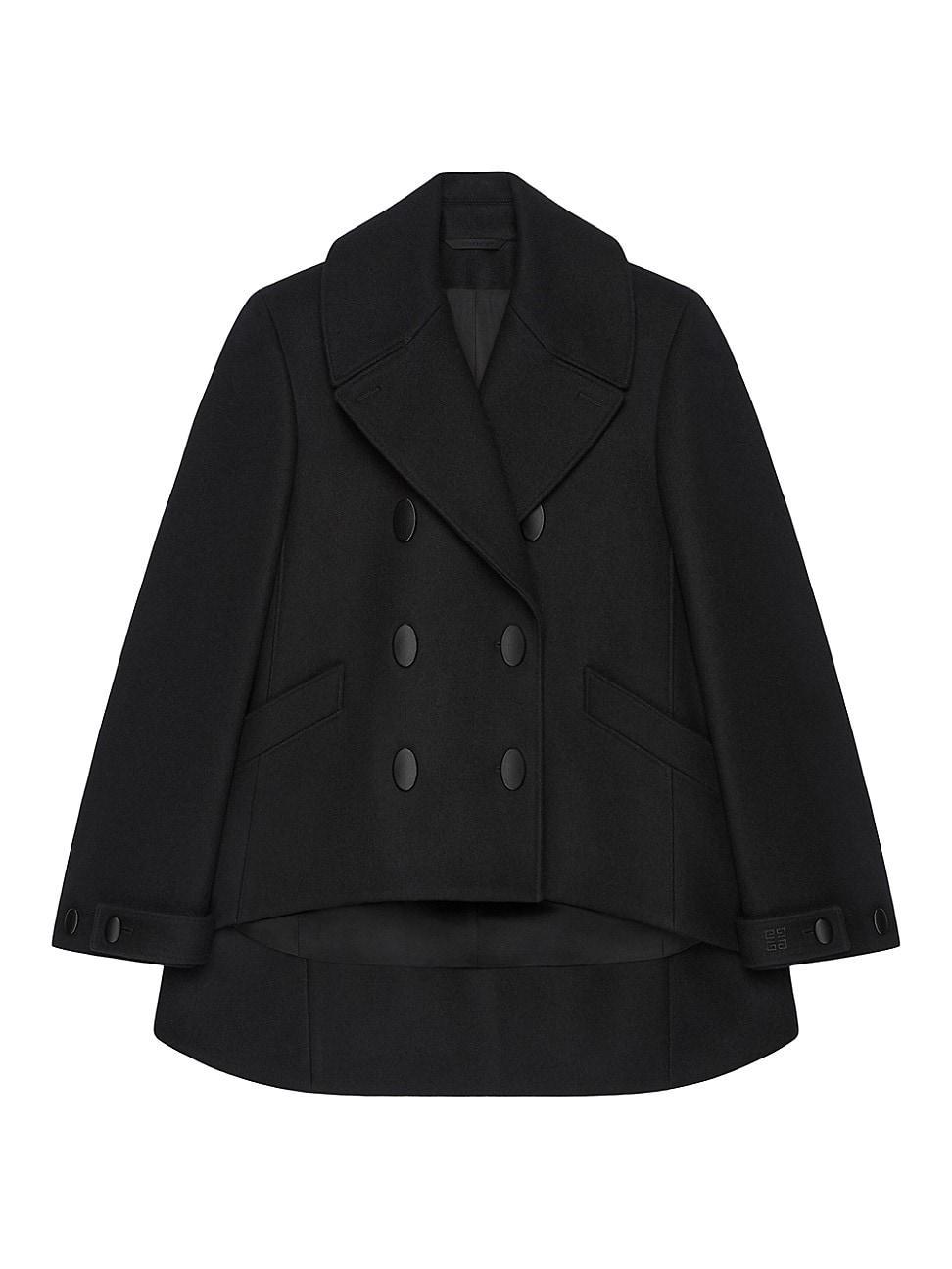 Womens Oversized Asymmetric Peacoat in Wool Product Image