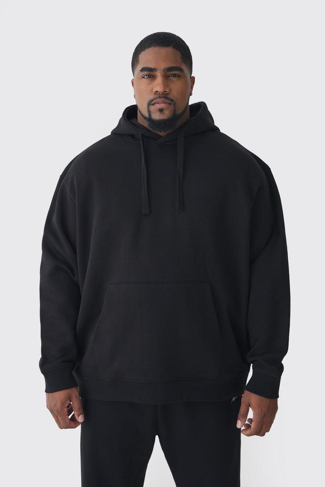 330GSM Plus Oversized Hoodie in Black | boohooMAN USA Product Image