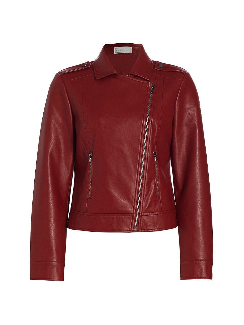 Womens Faux Leather Moto Jacket Product Image