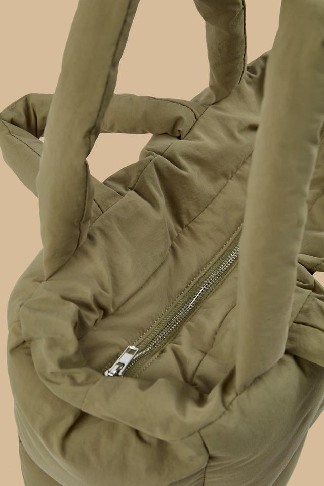 Quilted Puffer Bag in Soft Olive Product Image