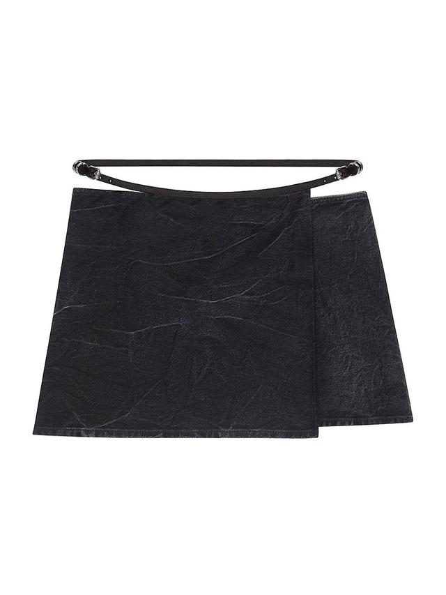 Womens Voyou Wrap Skirt in Denim Product Image