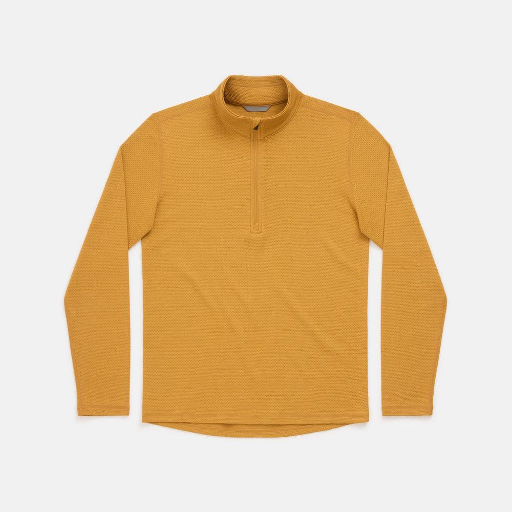 Merino Wool Honeycomb Quarter Zip | Ochre Product Image