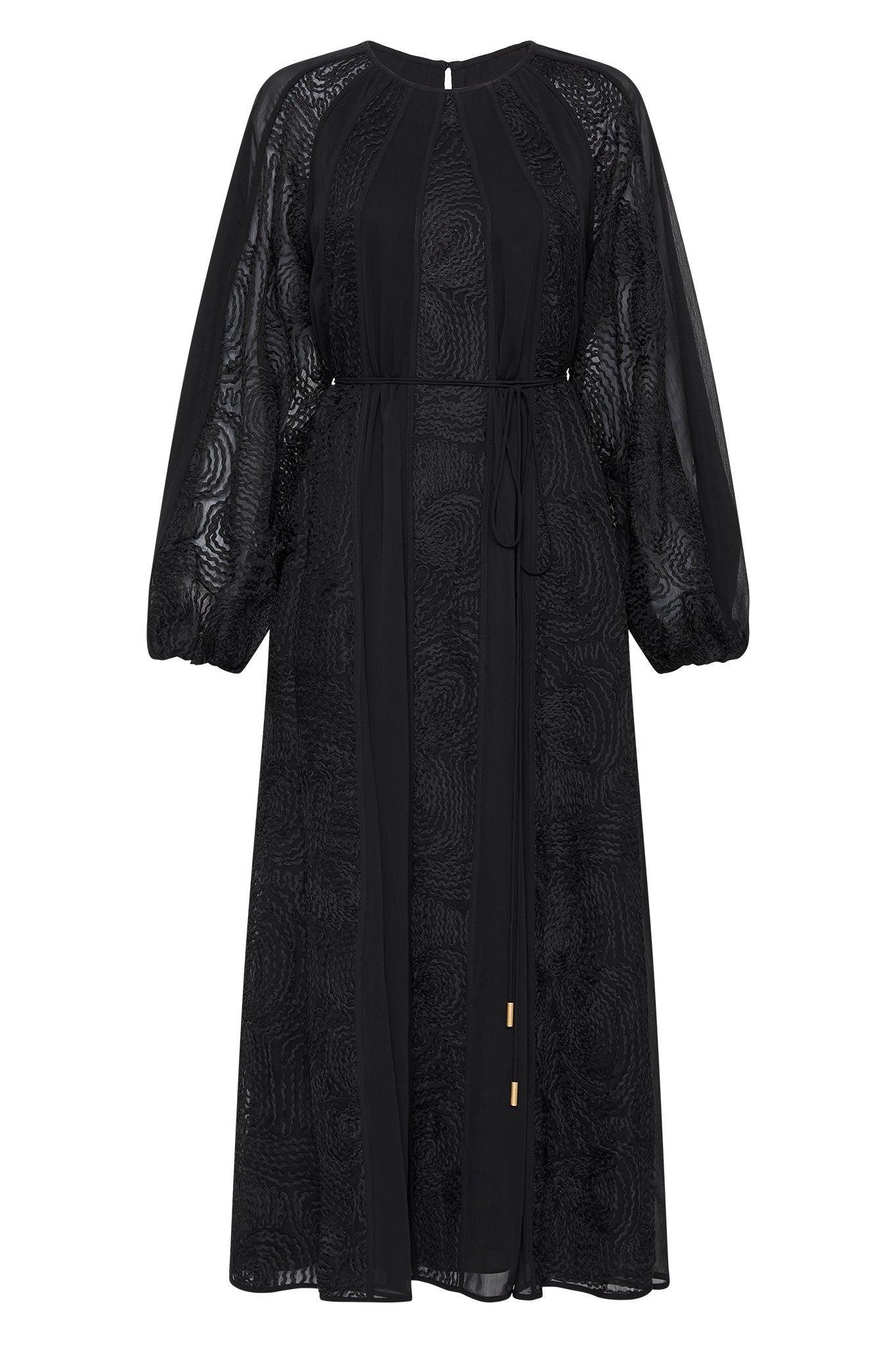 Soleil Blouson Lace Midi Dress Product Image