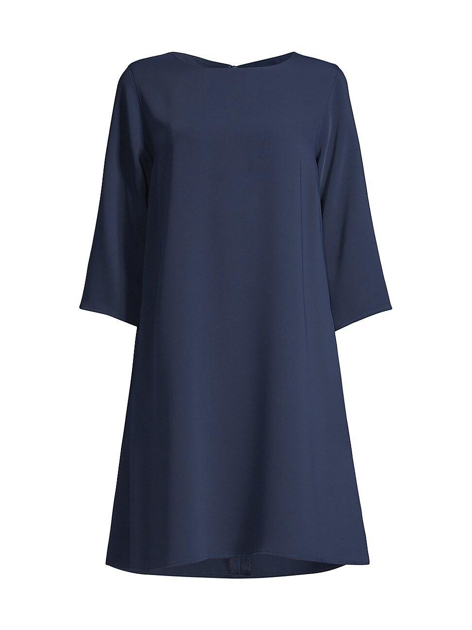 Caroline Rose Matte Crepe Crew Neck 34 Sleeve Waistless Dress Product Image