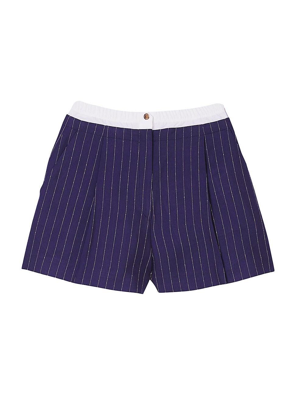 Sandro Layered Look Pinstripe Shorts Product Image