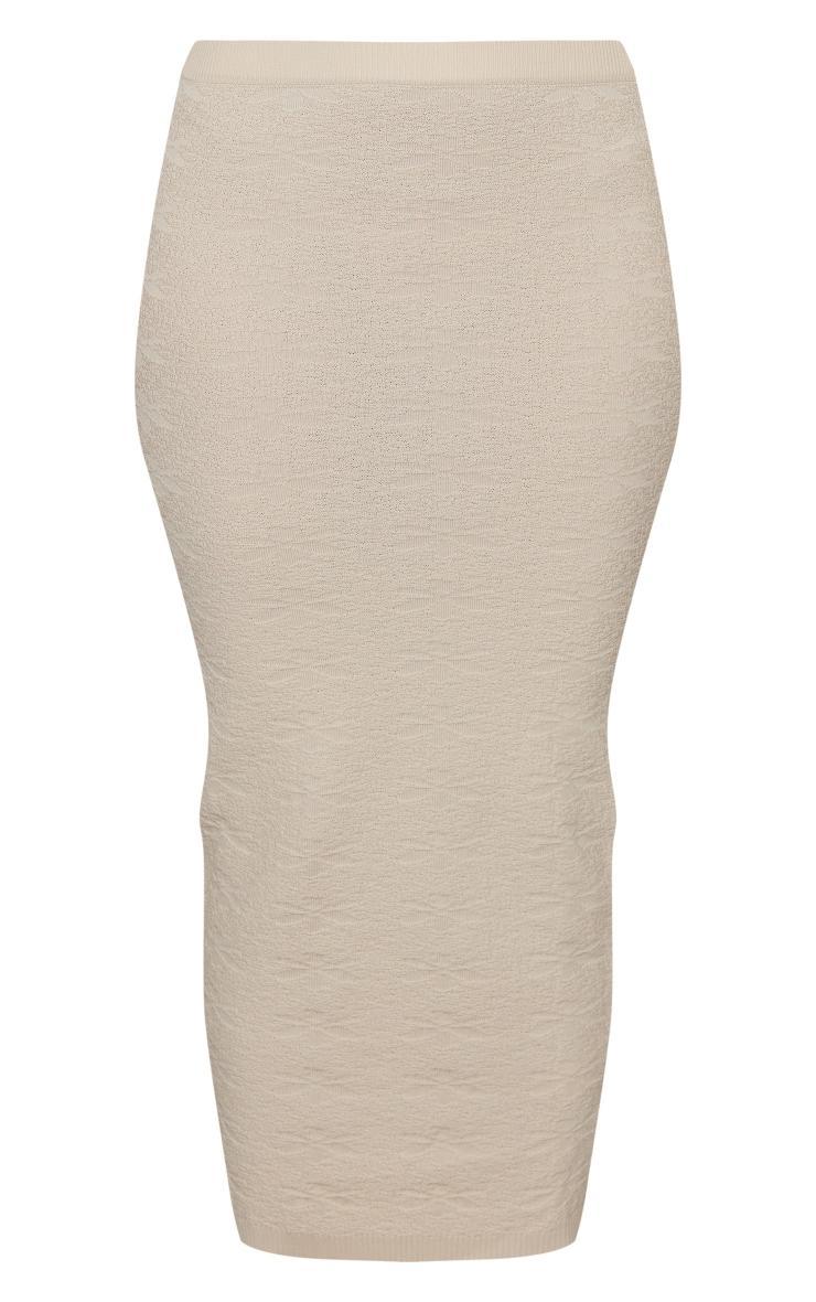 Oatmeal Flower Embossed Bodycon Split Skirt Product Image