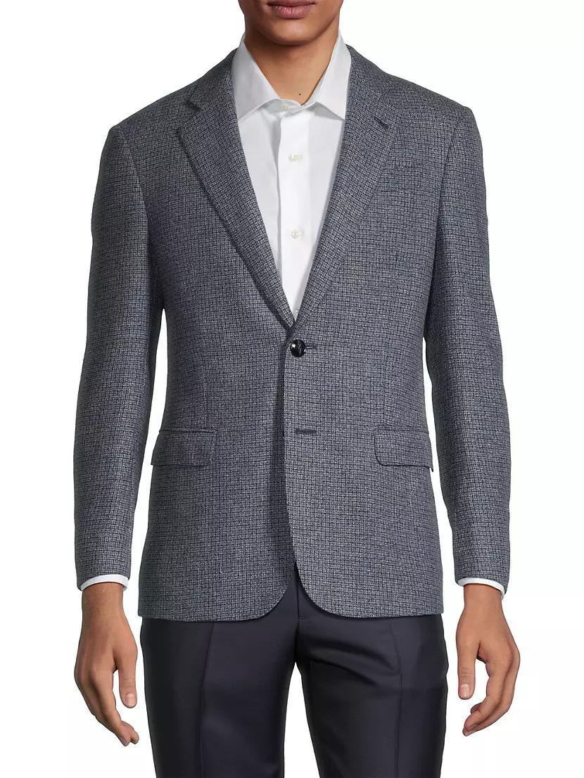 Textured Plaid Wool-Cashmere Sport Coat Product Image