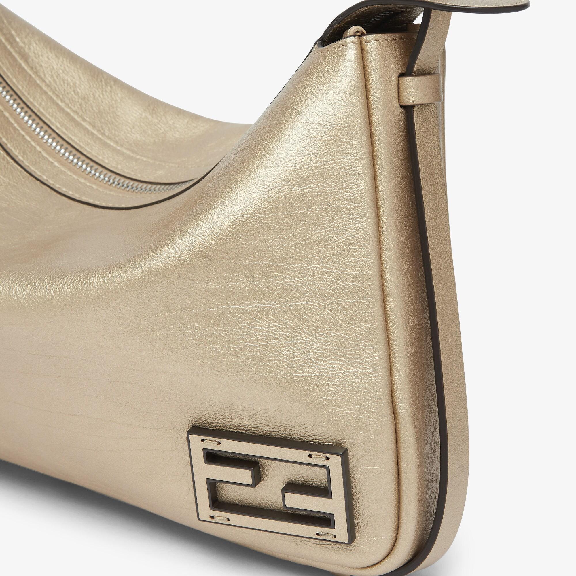 Simply Fendi MediumMetallic champagne-colored leather handbag Product Image