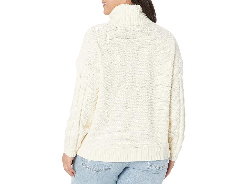 Madewell Plus Capri Cotton Cable Turtleneck (Antique Cream) Women's Sweater Product Image