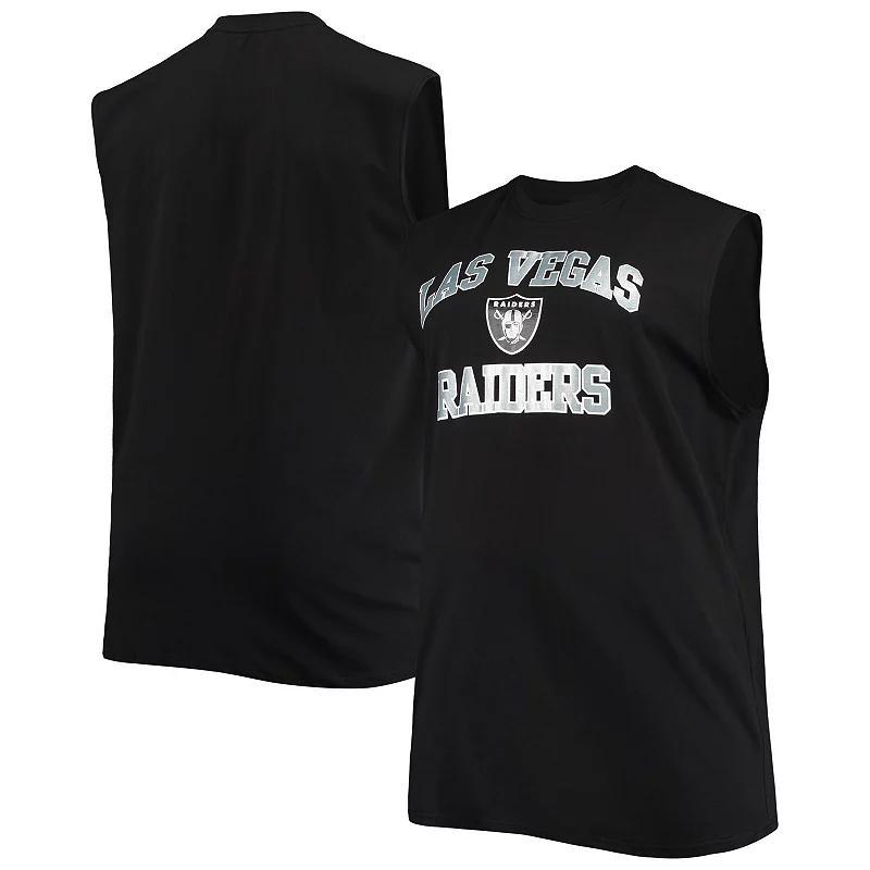 Mens Black Las Vegas Raiders Big & Tall Muscle Tank Top Product Image