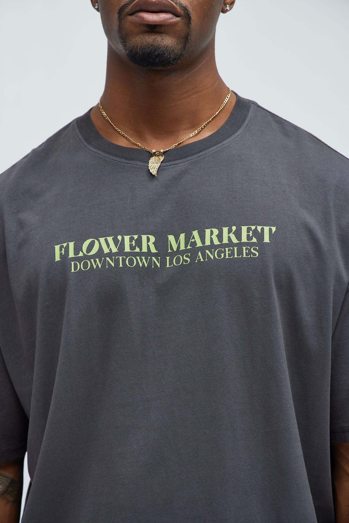 Flower Market DTLA Short Sleeve Tee - Charcoal Product Image