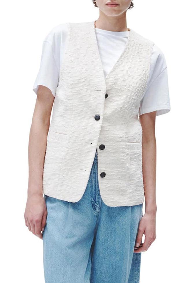 Tweed Vest In Ivory Product Image