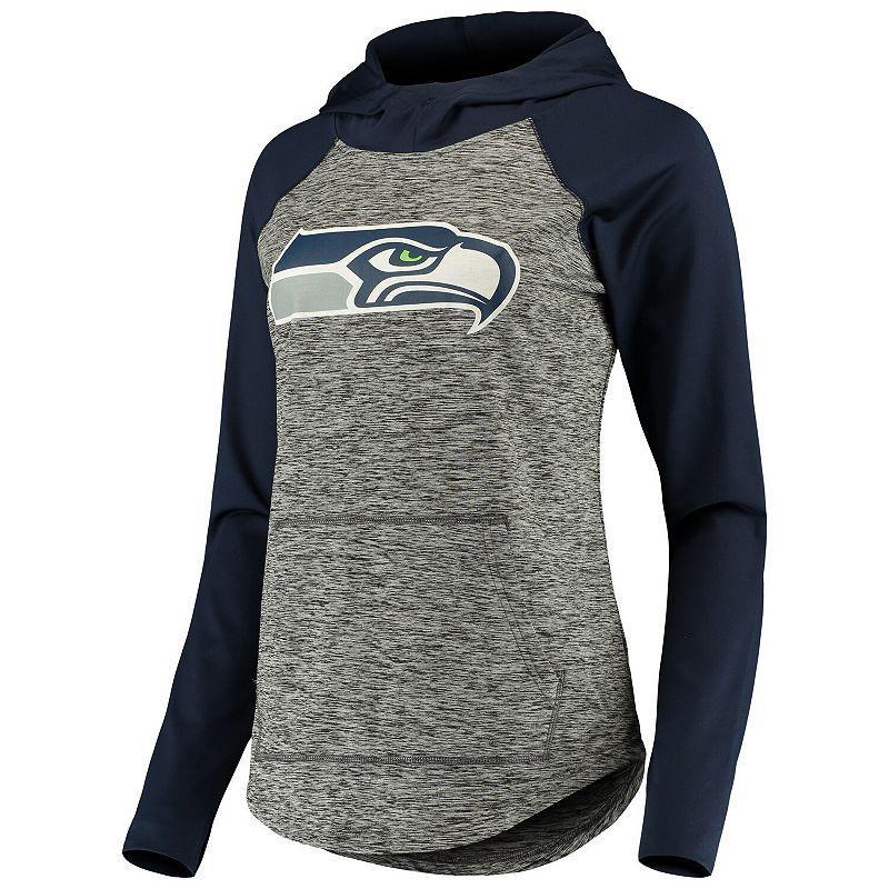 Womens Heathered Gray-College Navy Seattle Seahawks Championship Ring Pullover Hoodie Product Image