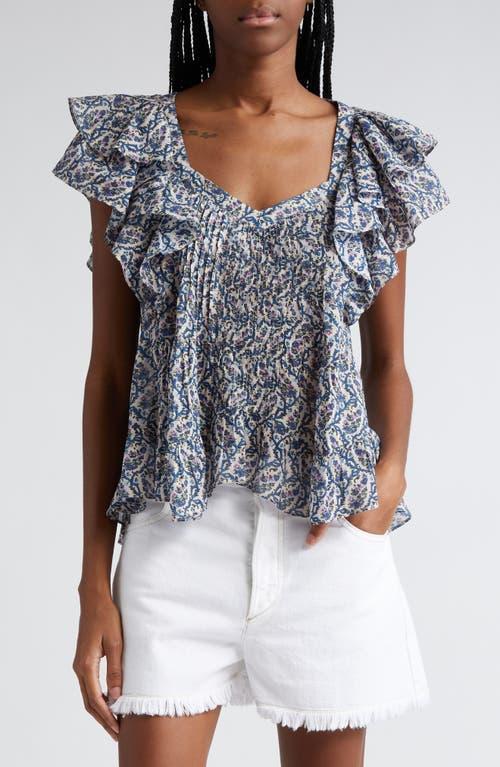 Womens Madrana Floral Ruffled Top Product Image