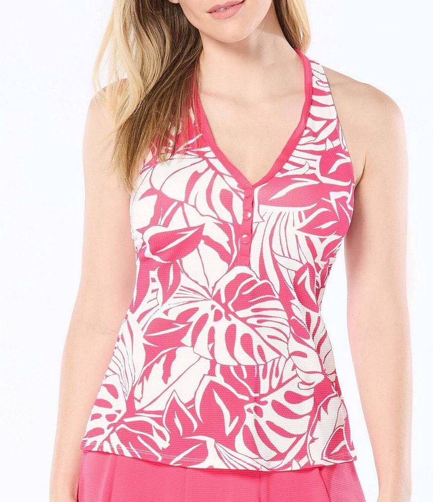 Beach House Claire Printed Racerback V-Neck Snap Front Tankini Swim Top Product Image