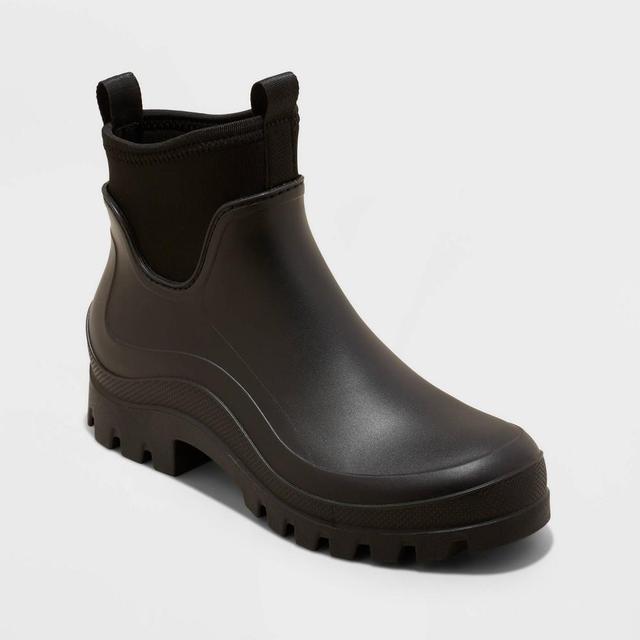 Womens Mona Rain Boots - Universal Thread Black 11 Product Image