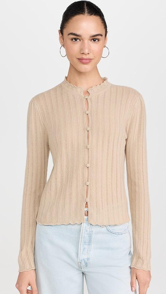 FRAME Ruffle Neck Cashmere Cardi | Shopbop Product Image