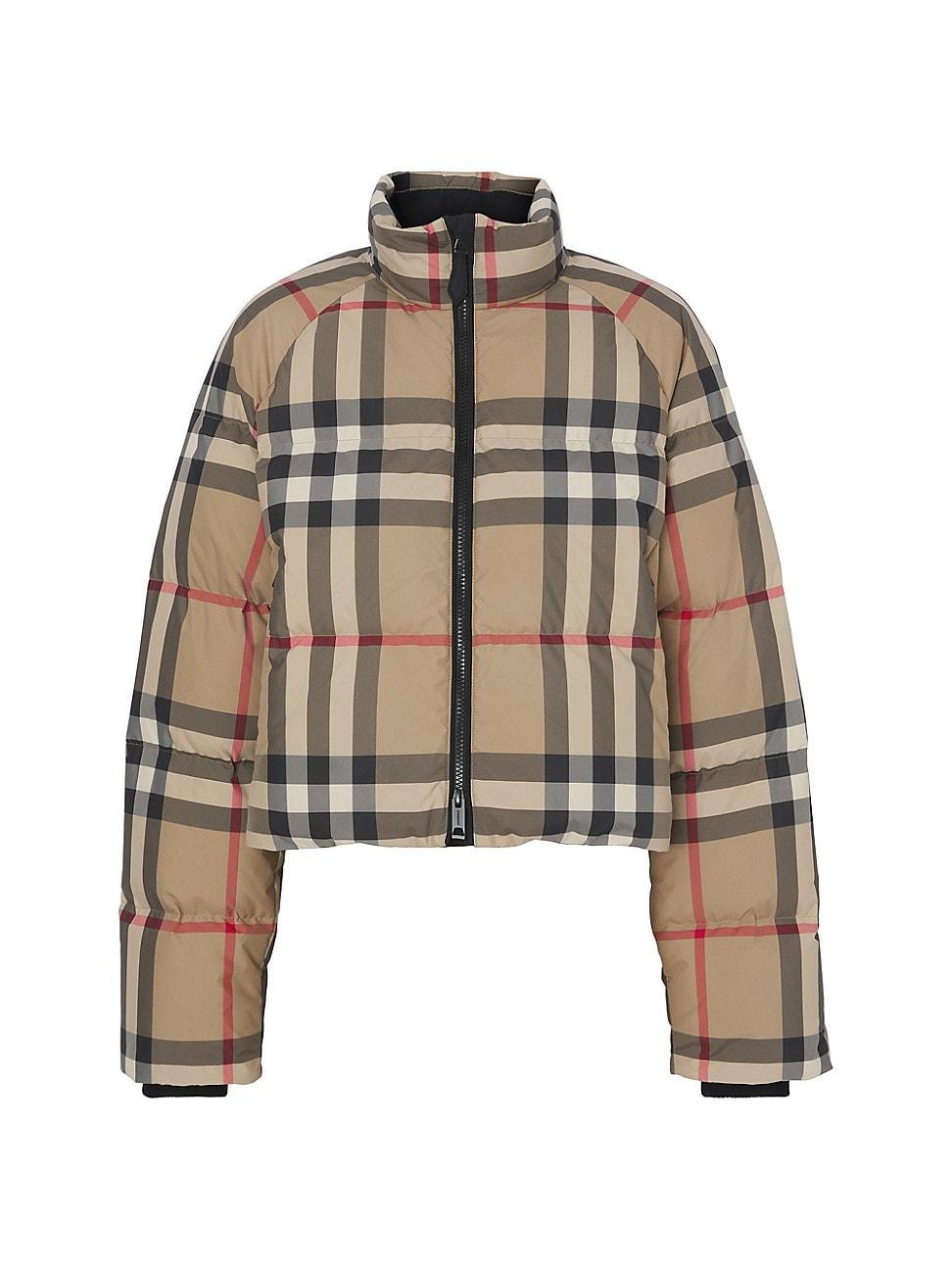 Check Cropped Puffer Jacket Product Image