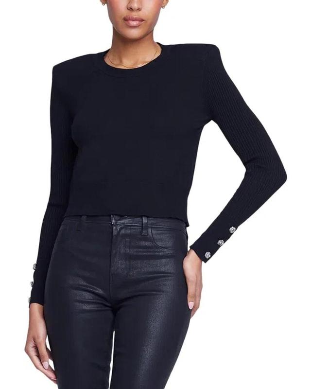 L'agence Sky Crop Crew Top In Black Product Image