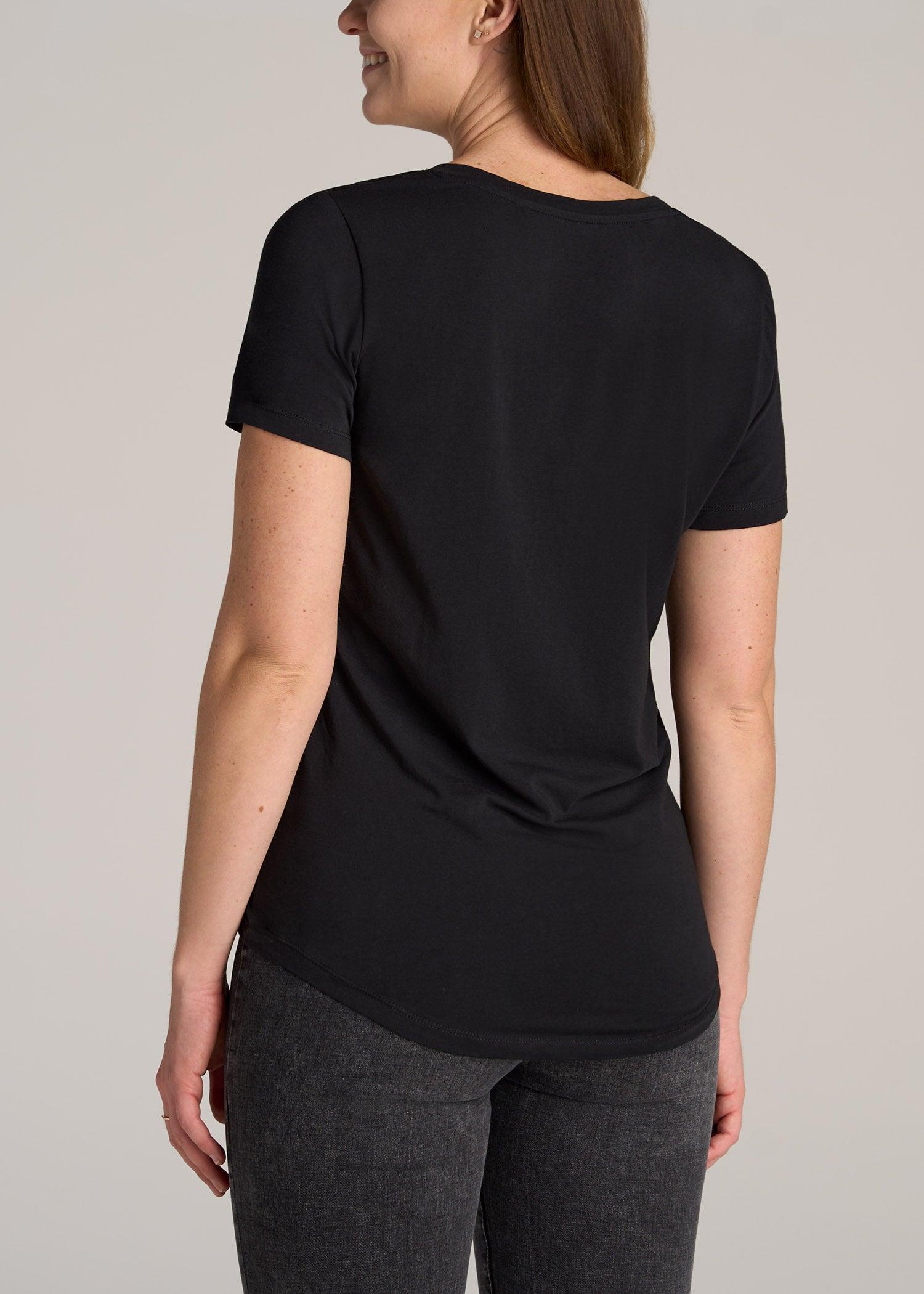 Women's Tall Scoop V-Neck Tee in Black Female Product Image