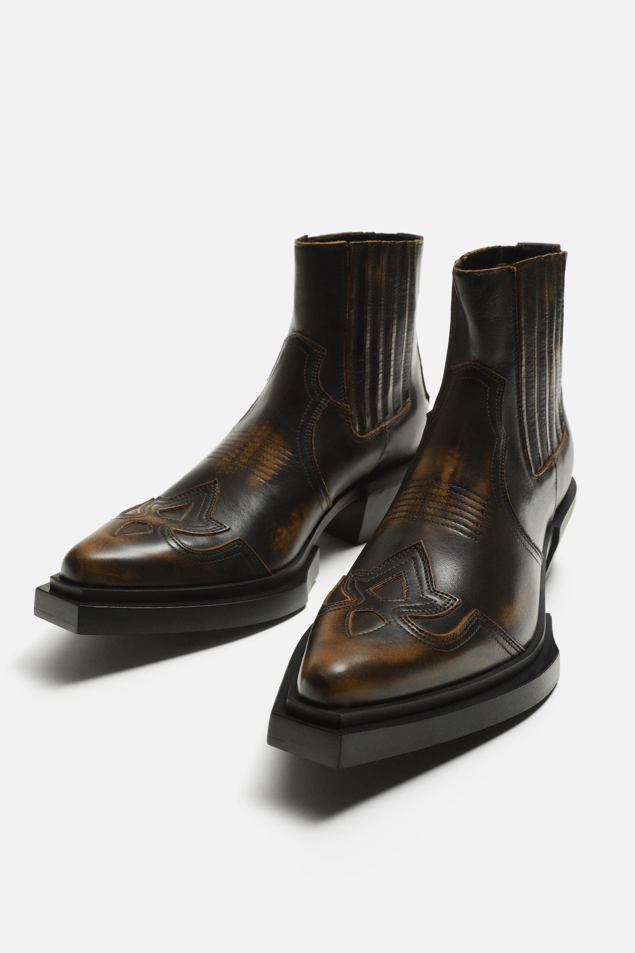 LEATHER COWBOY BOOTS Product Image