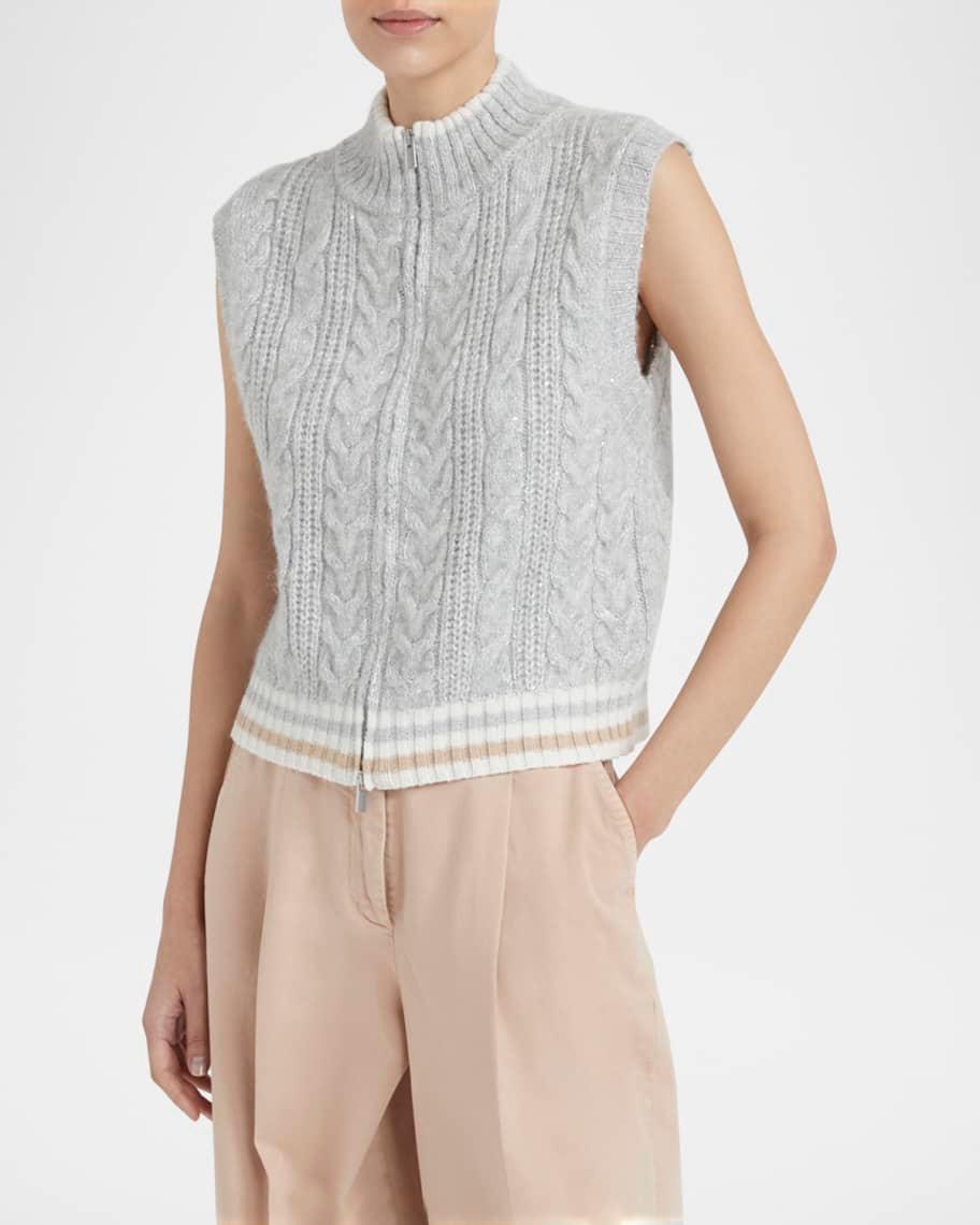 Sequin Cable-Knit Vest product image