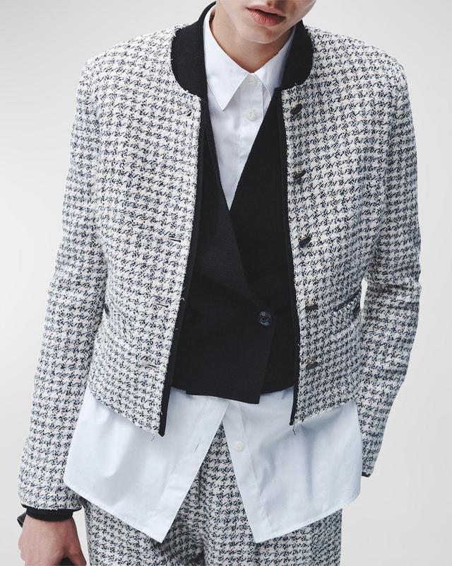 Womens Carmen Houndstooth Cotton-Blend Jacket Product Image