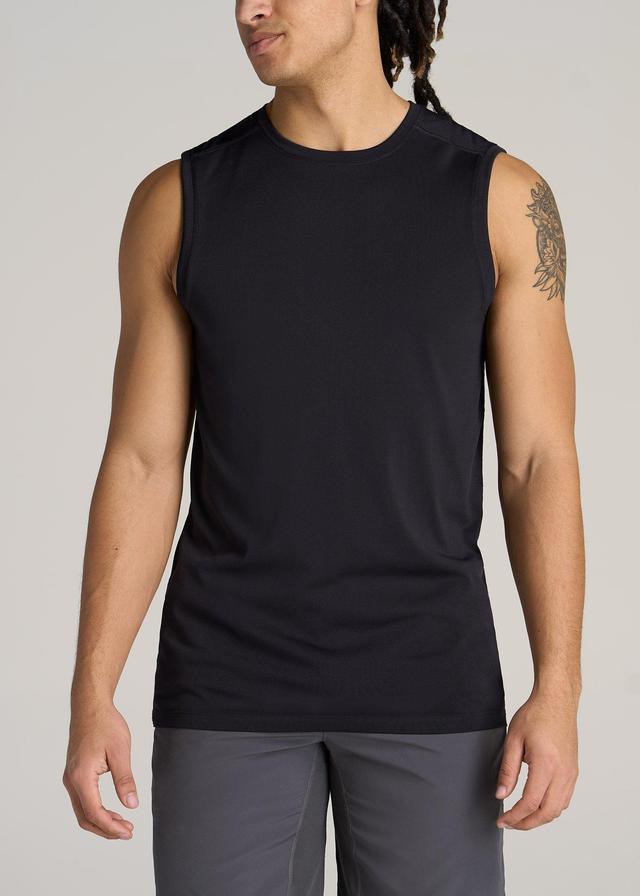 A.T. Performance MODERN-FIT Jersey Tank For Tall Men in Black Male Product Image