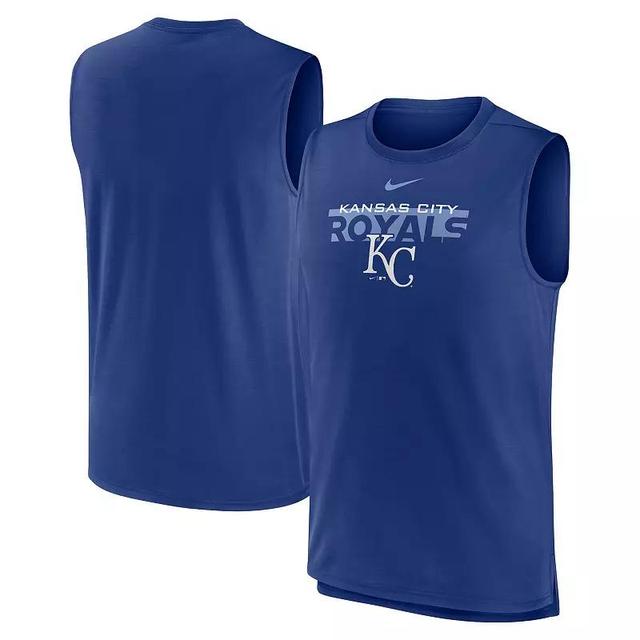 Mens Nike Royal Kansas City Royals Knockout Stack Exceed Performance Muscle Tank Top Product Image