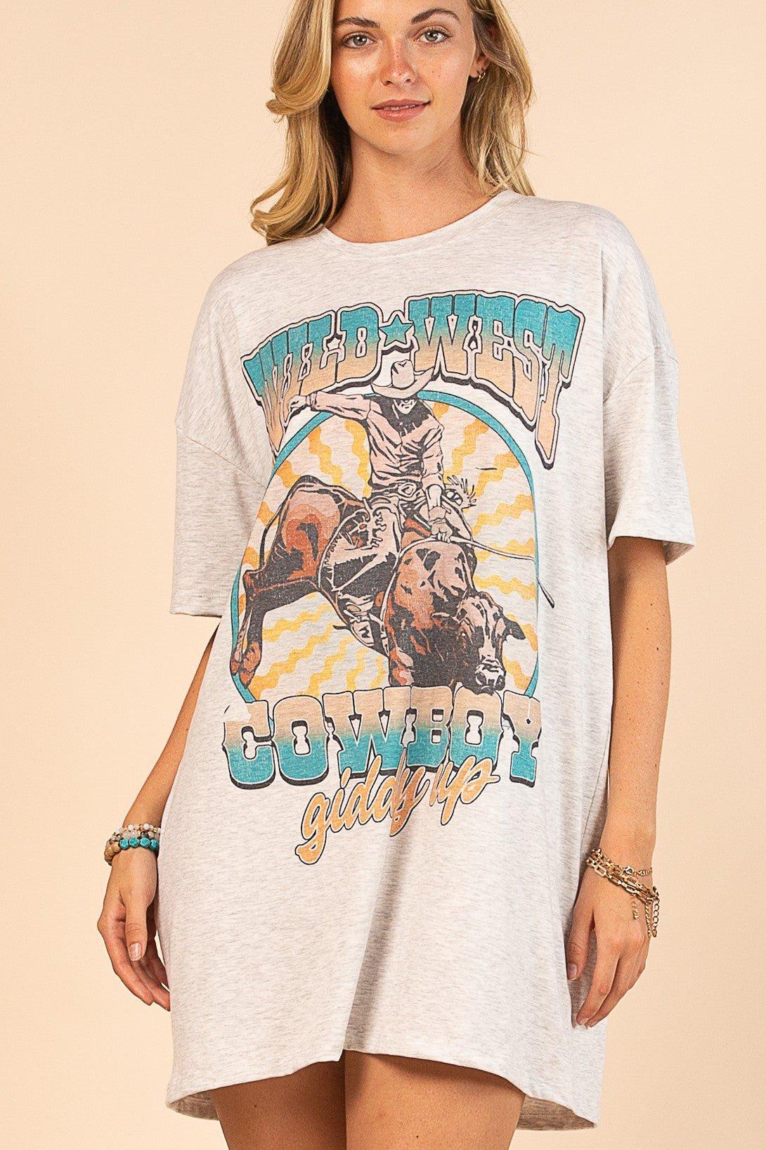 Wild West Cowboys Graphic T-shirt Dress* Product Image