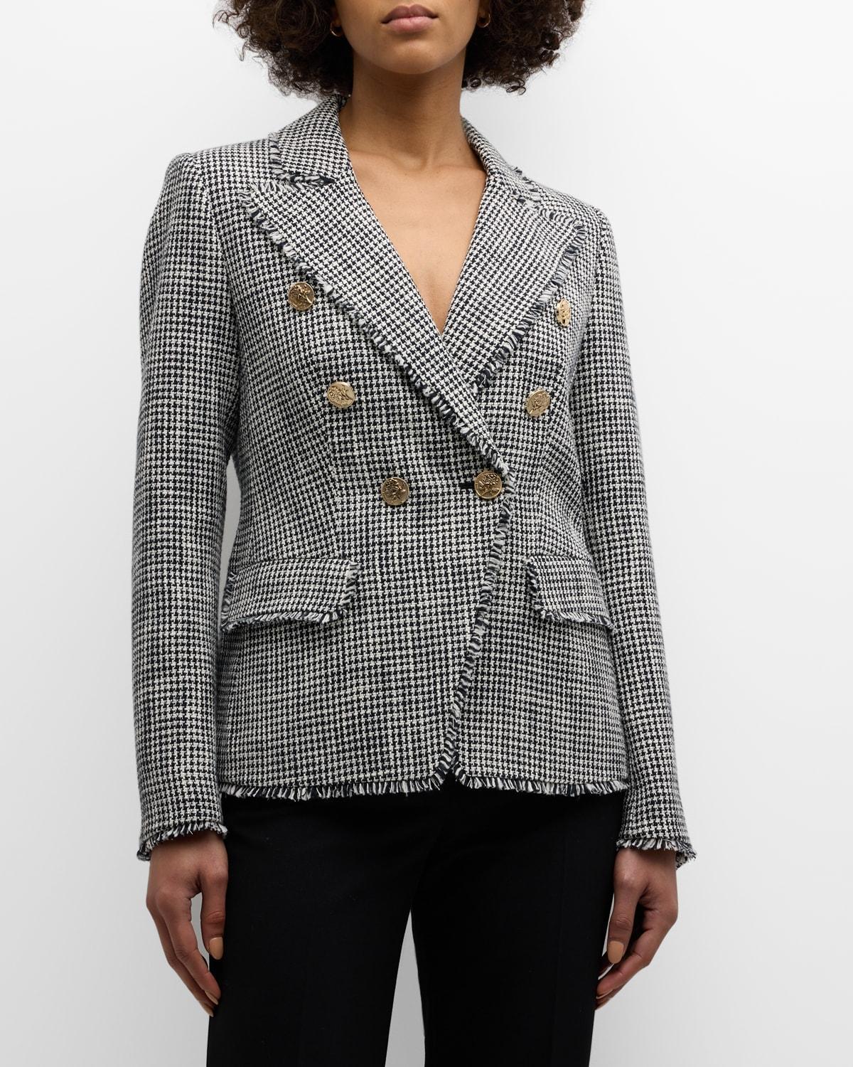 Womens The Chana Cotton-Blend Tweed Double-Breasted Blazer Product Image