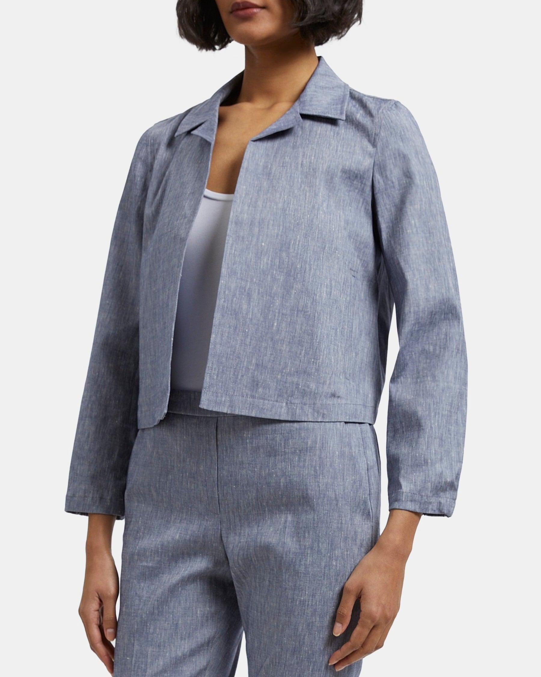 Shrunken Jacket in Linen Blend Mélange Product Image