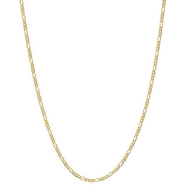 Primavera 24k Gold Over Silver 18 in. Figaro Chain Necklace, Womens 24k Gold Over Sterling Product Image