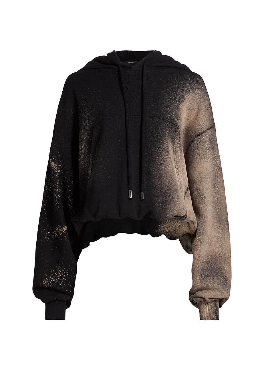 Womens Bleached Cotton Crop Hoodie Product Image