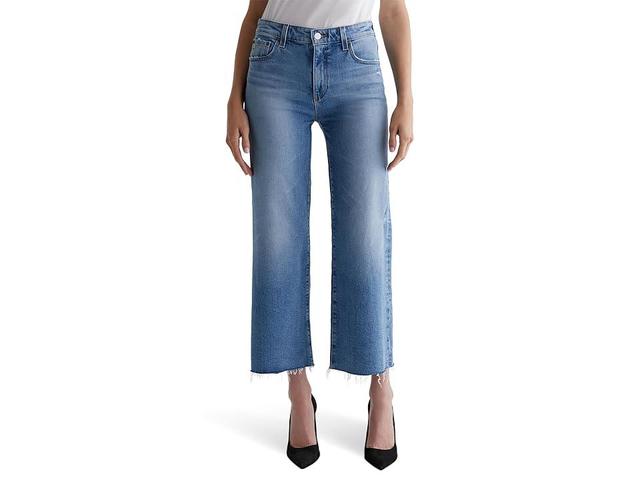 Womens Saige Mid-Rise Stretch Cropped Wide-Leg Jeans Product Image