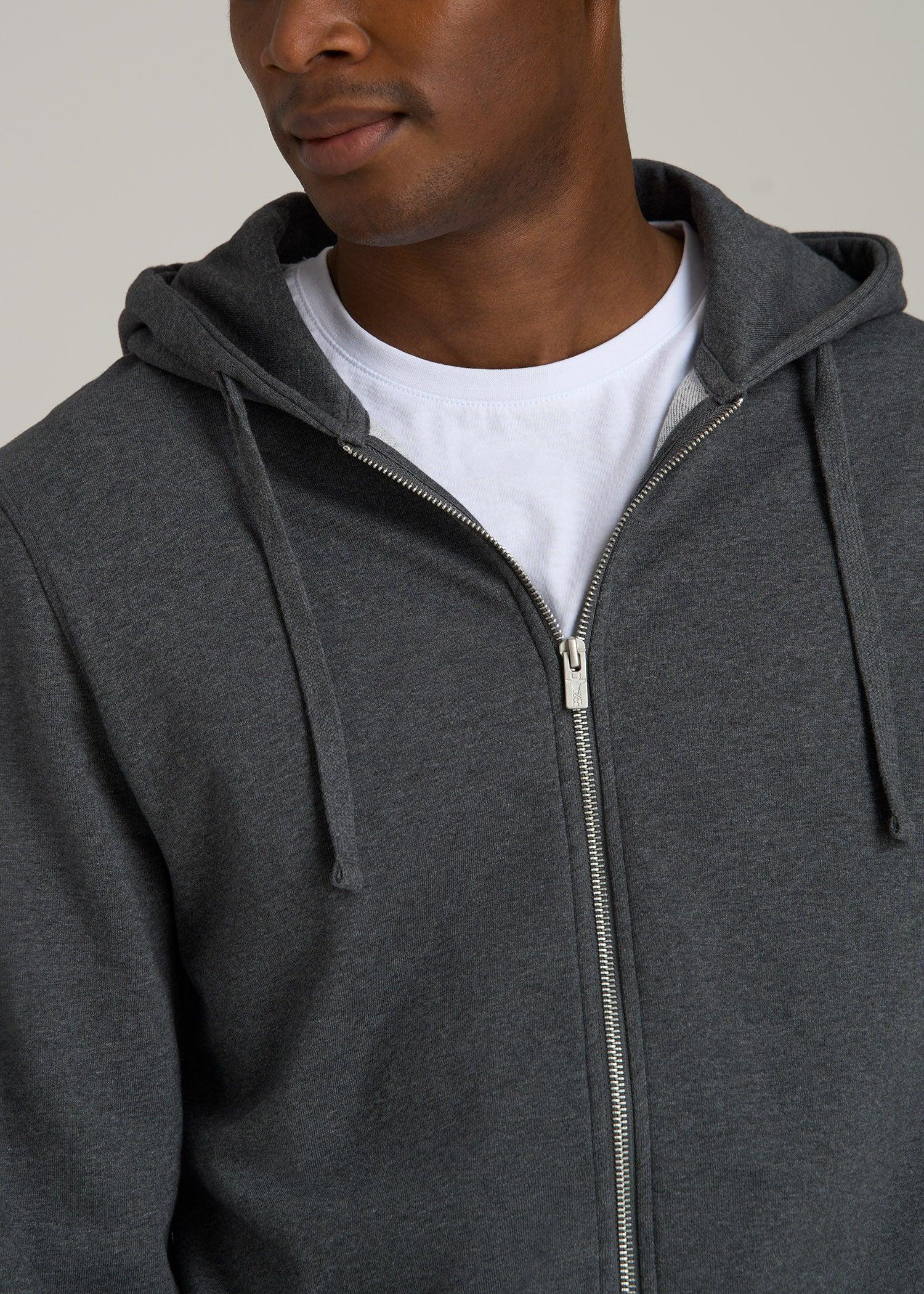 Wearever 2.0 French Terry Full-Zip Hoodie for Tall Men in Charcoal Mix Product Image