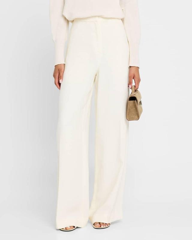 Jones Wide-Leg Textured Twill Trousers Product Image