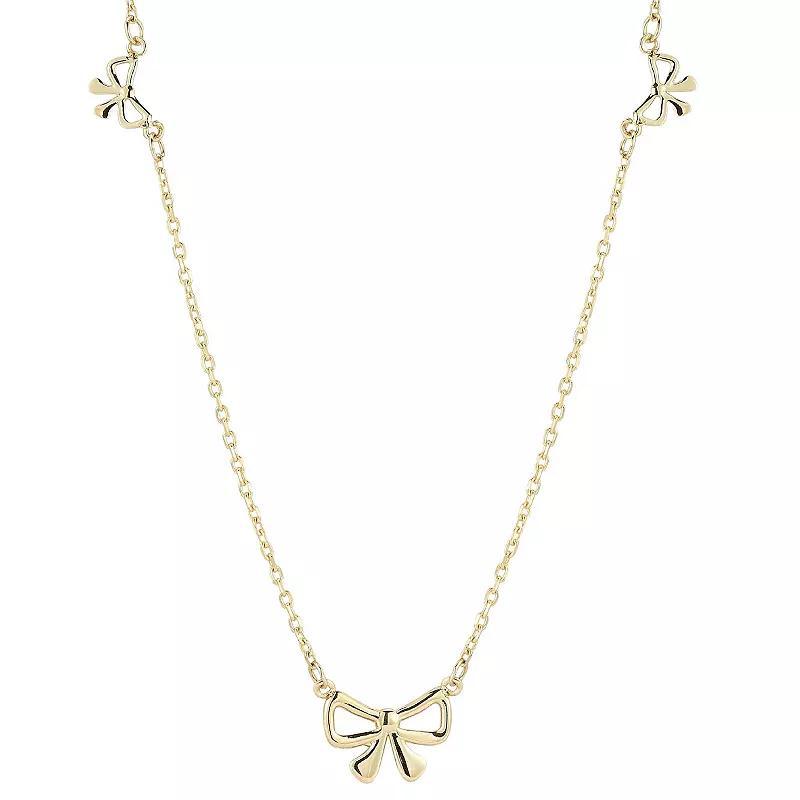 LUMINOR GOLD 14k Gold Bow Station Necklace, Womens Product Image