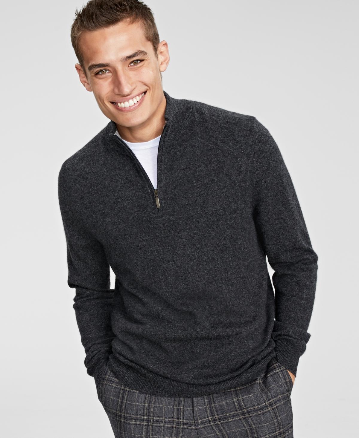 Club Room Mens Cashmere Quarter-Zip Sweater, Created for Macys Product Image