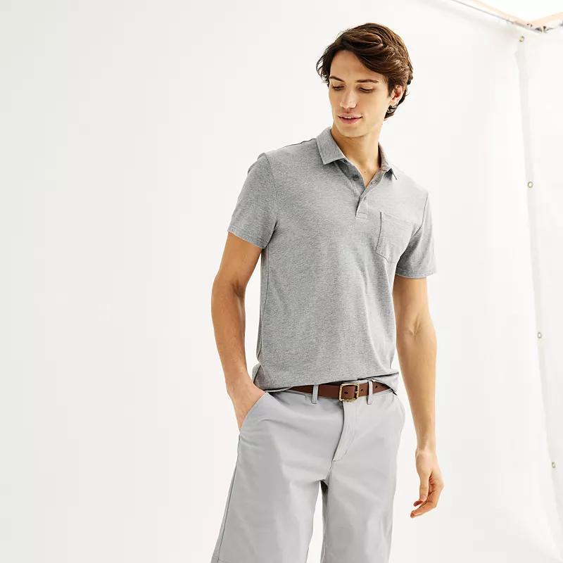 Mens Sonoma Goods For Life Supersoft Short Sleeve Polo Grey Gray Product Image