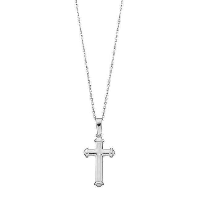 Sterling Silver Trefoil Cross Pendant Necklace, Womens Product Image