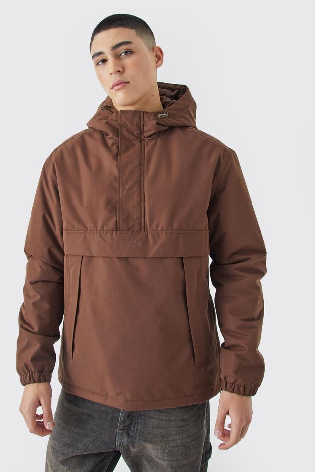 Mens Brown Man Overhead Hooded Parka, Brown Product Image