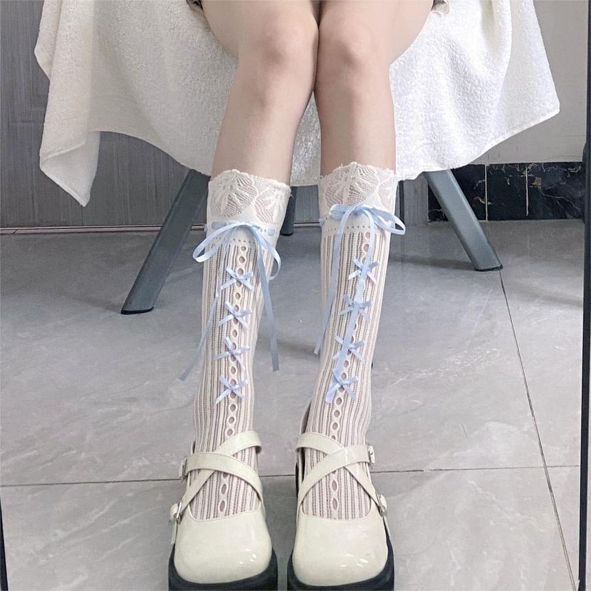 Plain Bow Socks Product Image