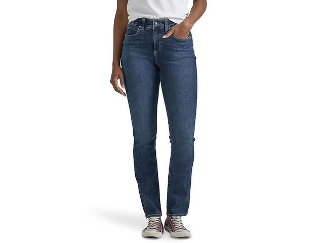 Petite Lee Ultra Lux with Flex Motion Bootcut Jeans, Womens Black Bloom Product Image